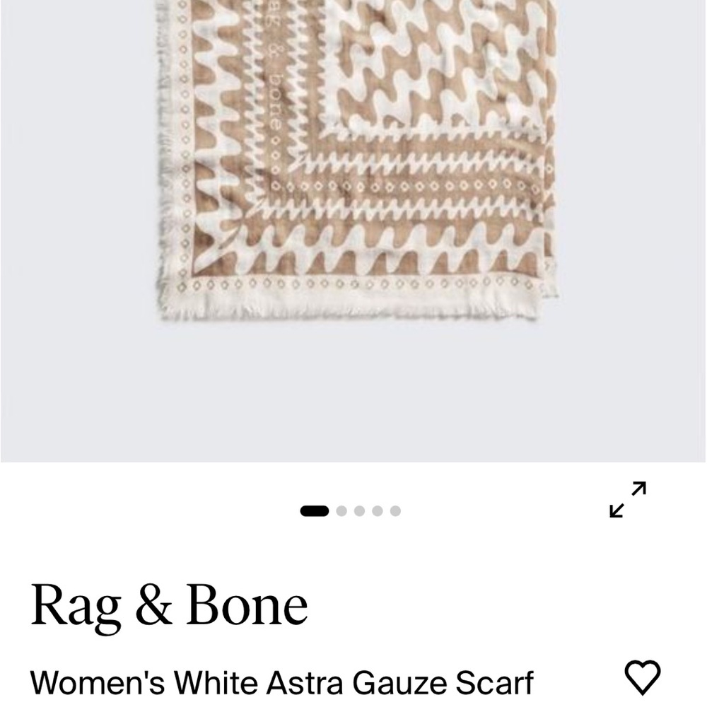Rag & Bone White and Brown Gauze Scarf